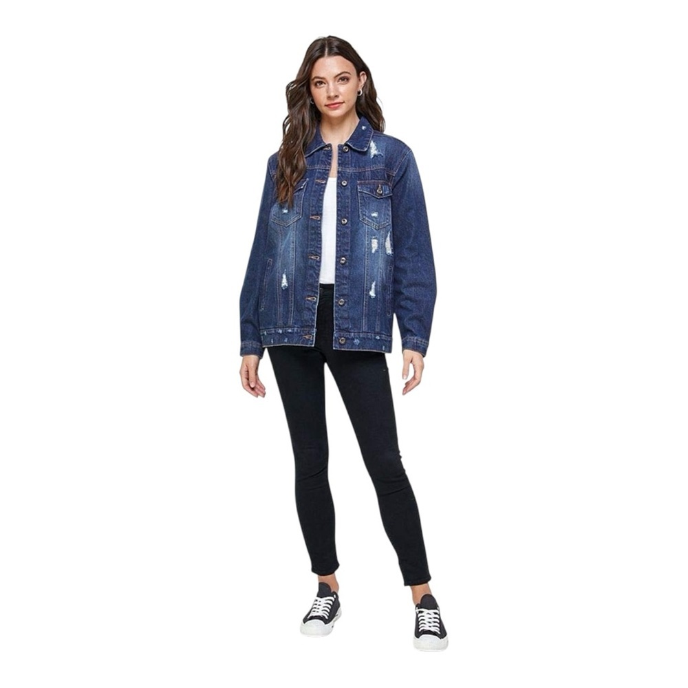 BLUE AGE Distressed Denim Jacket size Large​